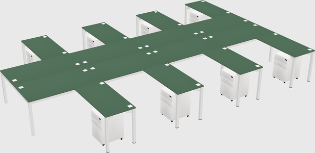 Shared l-shaped desk