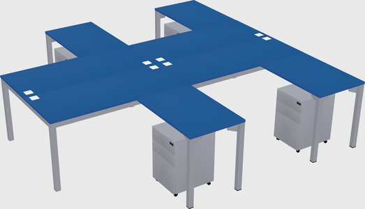 Shared l-shaped desk