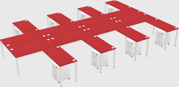 Shared l-shaped desk