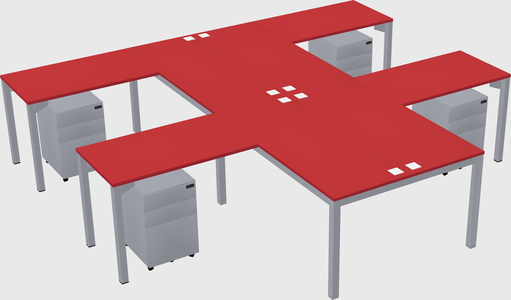 Shared l-shaped desk