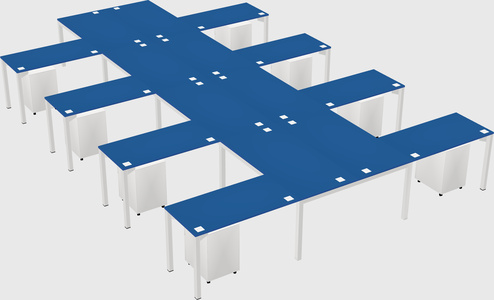Shared l-shaped desk