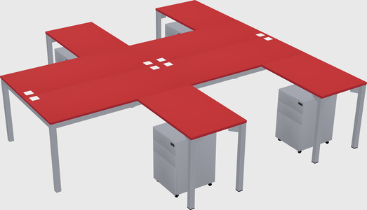 Shared l-shaped desk