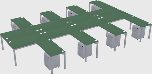 Shared l-shaped desk