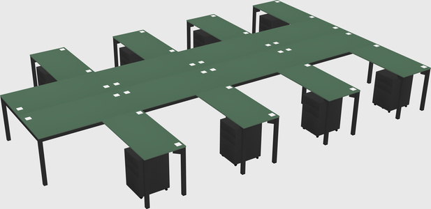 Shared l-shaped desk