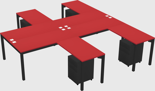 Shared l-shaped desk