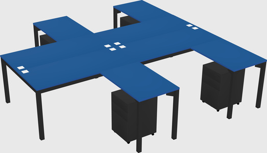Shared l-shaped desk