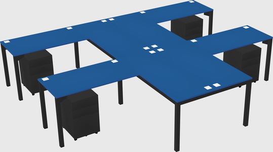Shared l-shaped desk