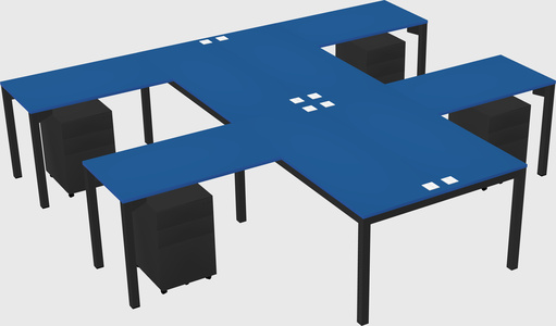 Shared l-shaped desk