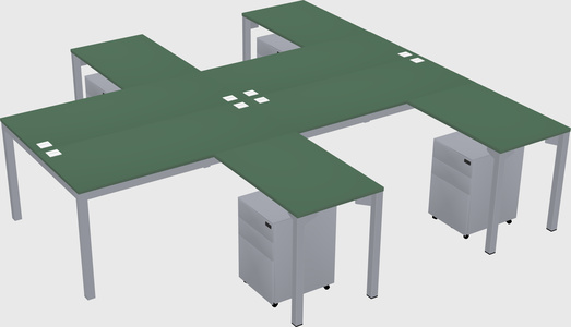 Shared l-shaped desk