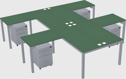 Shared l-shaped desk