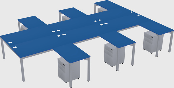 Shared l-shaped desk