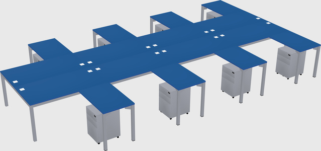 Shared l-shaped desk
