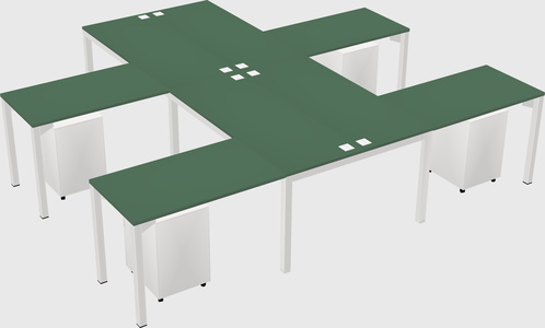 Shared l-shaped desk