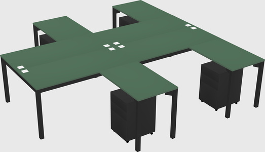Shared l-shaped desk