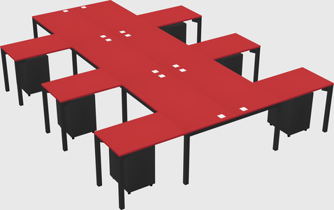 Shared l-shaped desk