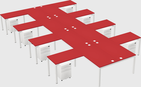 Shared l-shaped desk