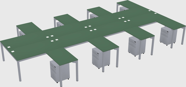 Shared l-shaped desk