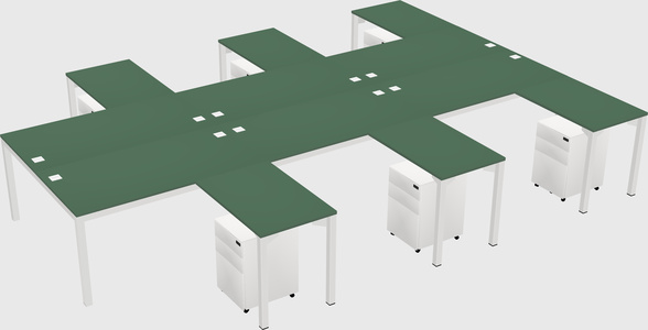 Shared l-shaped desk