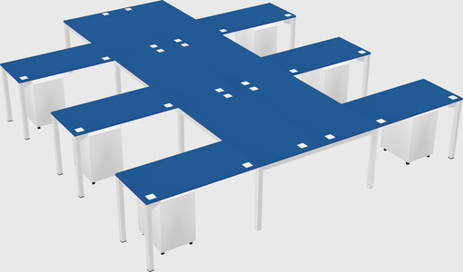 Shared l-shaped desk