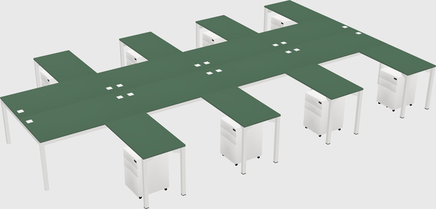 Shared l-shaped desk