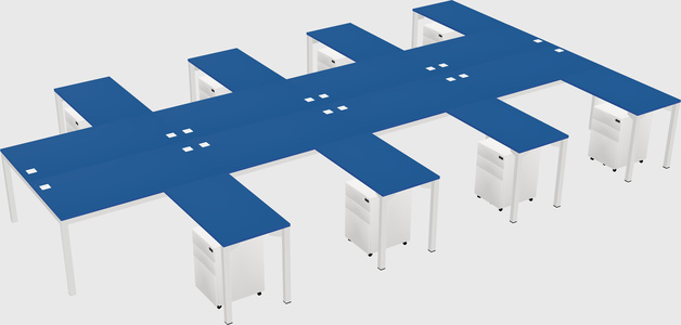 Shared l-shaped desk