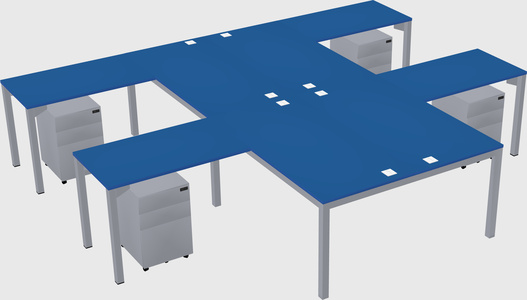 Shared l-shaped desk