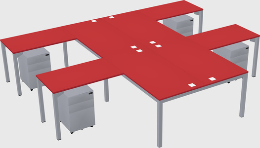 Shared l-shaped desk