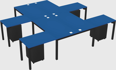Shared l-shaped desk