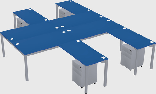 Shared l-shaped desk