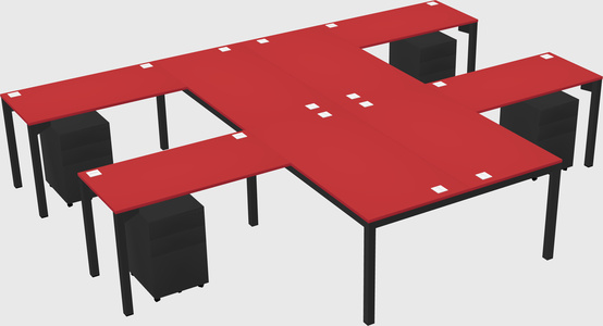 Shared l-shaped desk