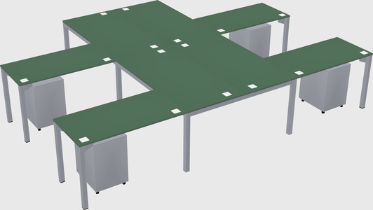 Shared l-shaped desk