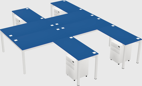Shared l-shaped desk