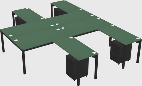 Shared l-shaped desk