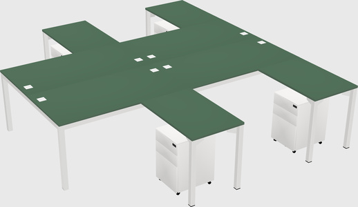 Shared l-shaped desk