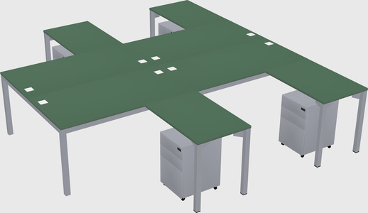 Shared l-shaped desk