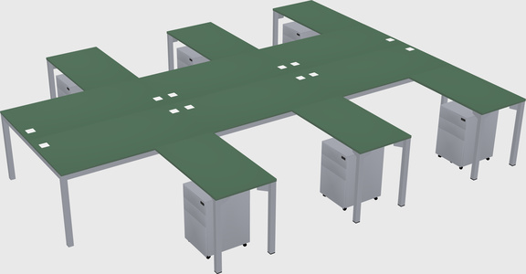 Shared l-shaped desk