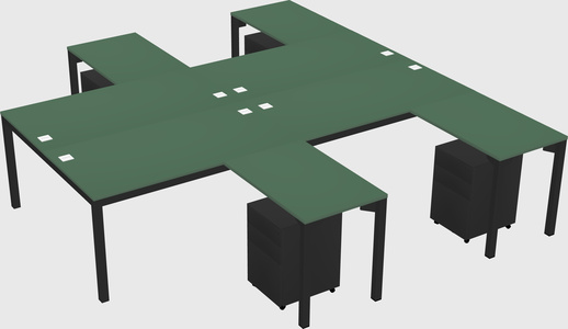 Shared l-shaped desk