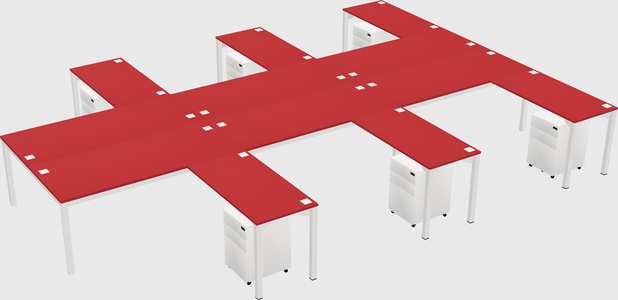 Shared l-shaped desk
