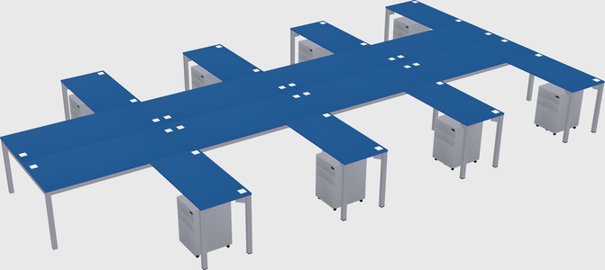Shared l-shaped desk