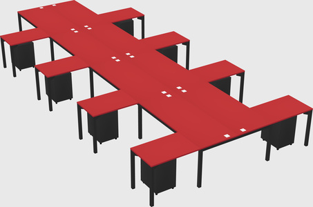 Shared l-shaped desk