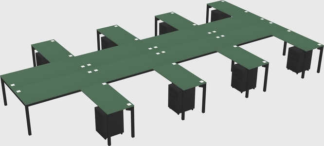 Shared l-shaped desk