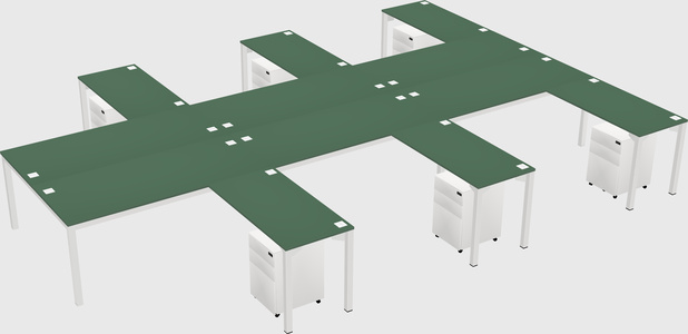 Shared l-shaped desk