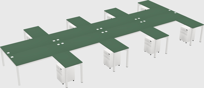Shared l-shaped desk