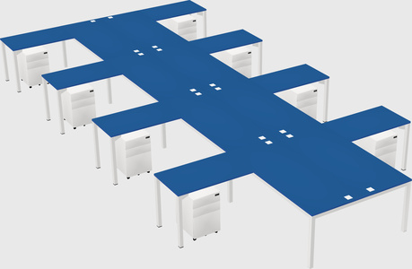 Shared l-shaped desk