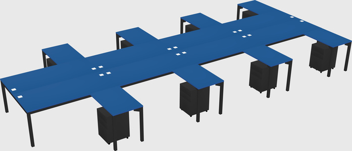 Shared l-shaped desk