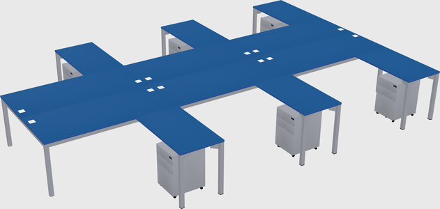 Shared l-shaped desk