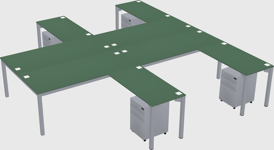 Shared l-shaped desk