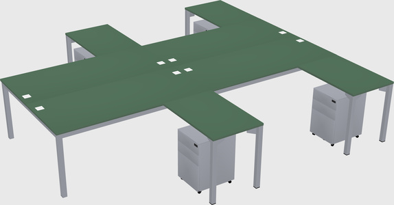 Shared l-shaped desk