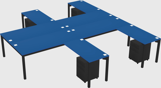 Shared l-shaped desk