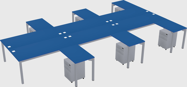 Shared l-shaped desk
